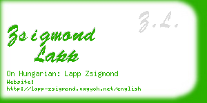 zsigmond lapp business card